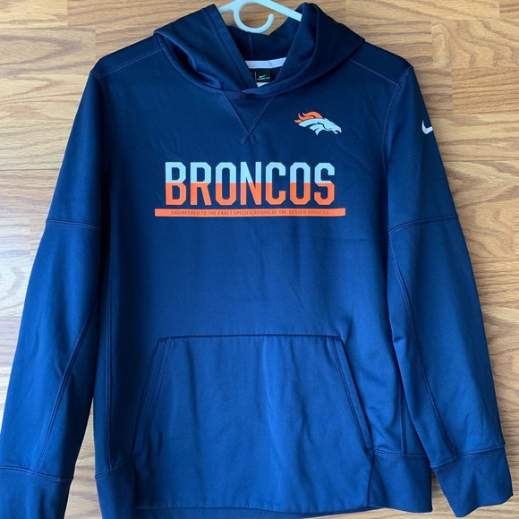 NIKE Hoodie Broncos NFL Youth Large Therma-Fit On Field